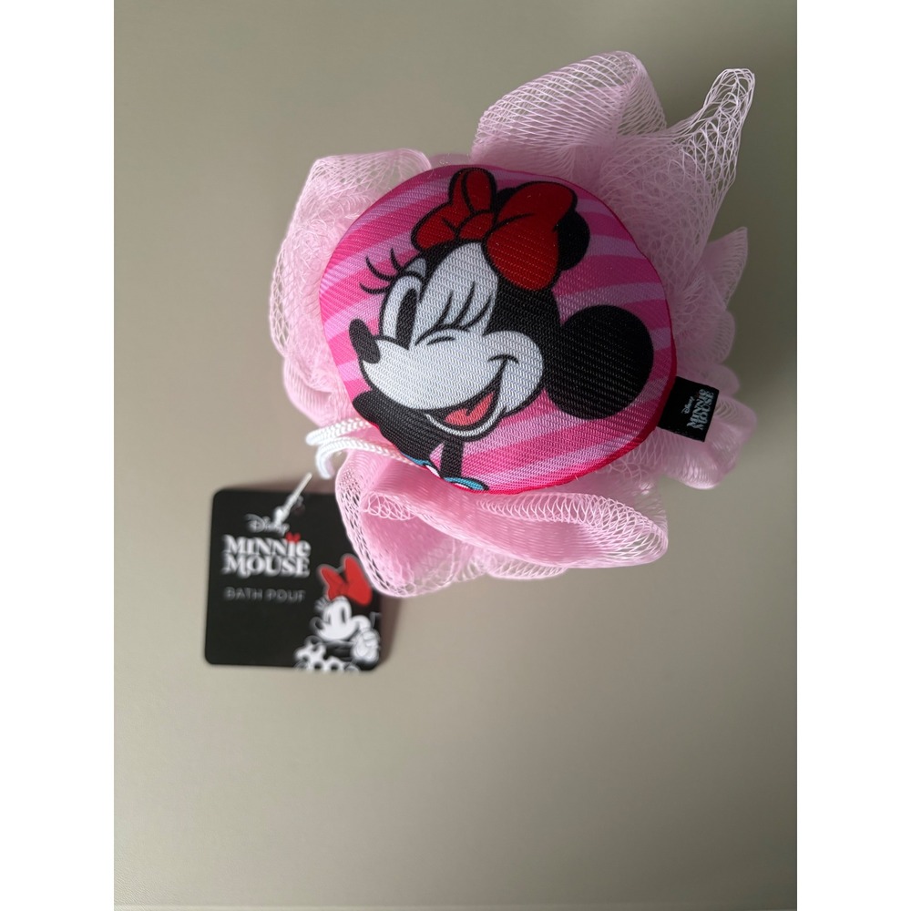 Disney Minnie Mouse Pink Mesh Bath Pouf Loofah Kids Shower Sponge New with Tags